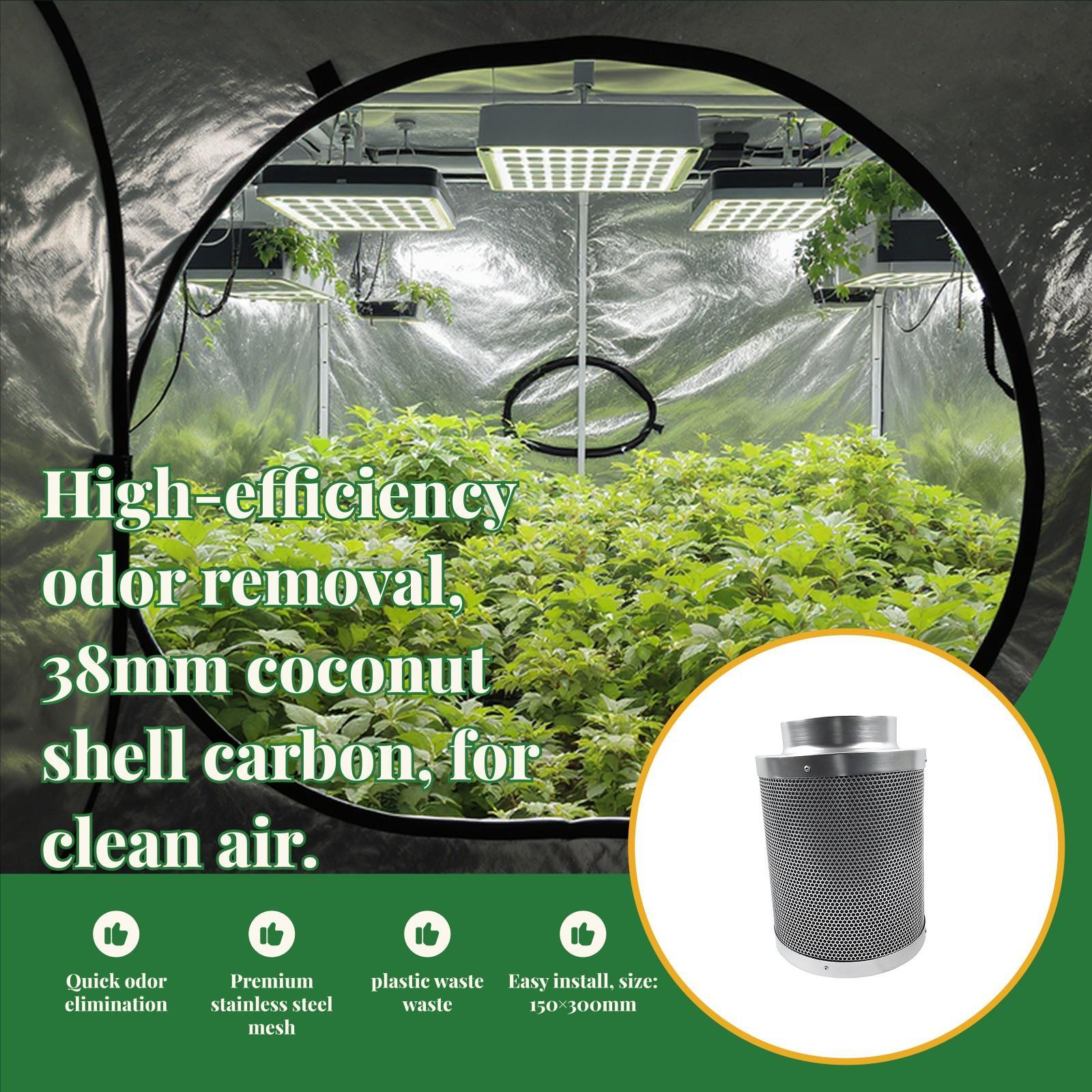 Carbon Filter Inline - ชุดกรองอากาศพร้อมพัดลมแบบอินไลน์ขนาด 6 นิ้ว พร้อมแผ่นกรองคาร์บอน กำจัดกลิ่น สำหรับระบบระบายอากาศในห้องปลูกพืชในร่ม