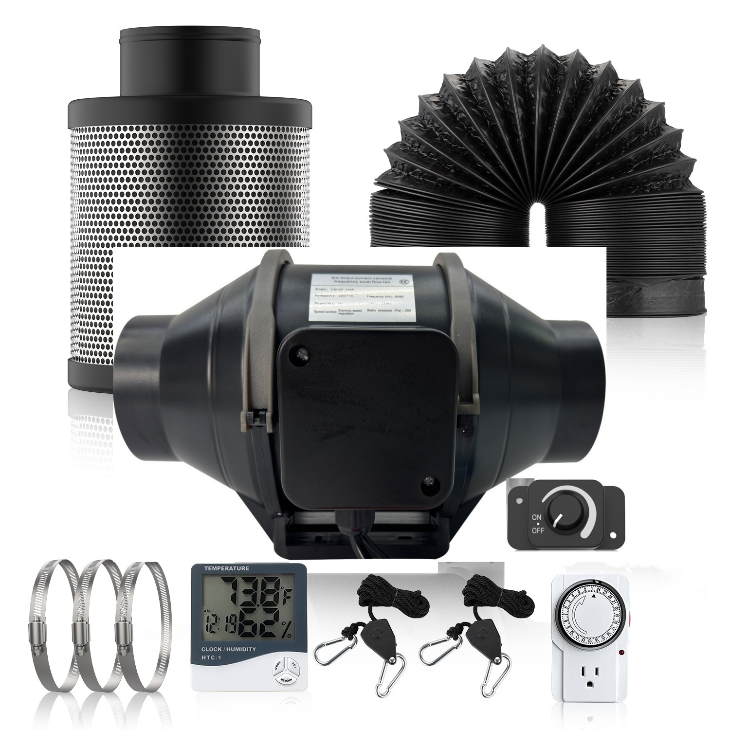 พัดลมดูดอากาศแบบอินไลน์ขนาด 4  - Carbon Filter Inline บทวิจารณ์และราคา