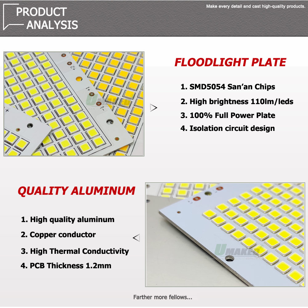 1Pc LED PCB SMD5054 Floodlight - Flood Tray Table บทวิจารณ์และราคา