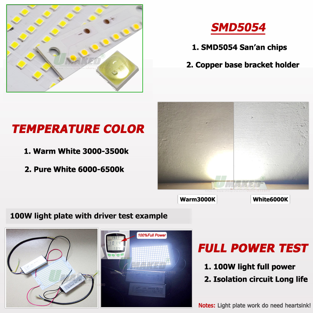 1Pc LED PCB SMD5054 Floodlight - Flood Tray Table บทวิจารณ์และราคา