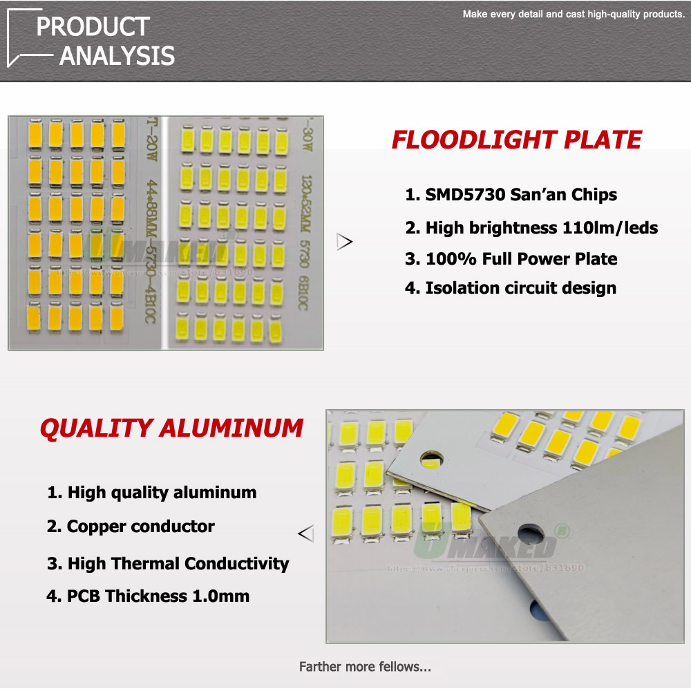 5PCs LED Floodlight เปลี่ยนแผ่ - Flood Tray Table บทวิจารณ์และราคา