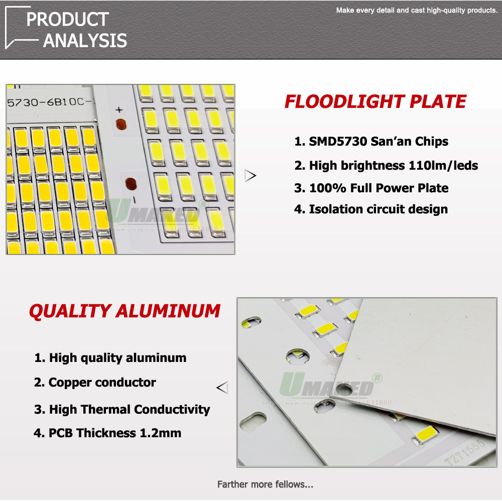 50W LED PCB + Floodlight แผ่นช - Flood Tray Table บทวิจารณ์และราคา